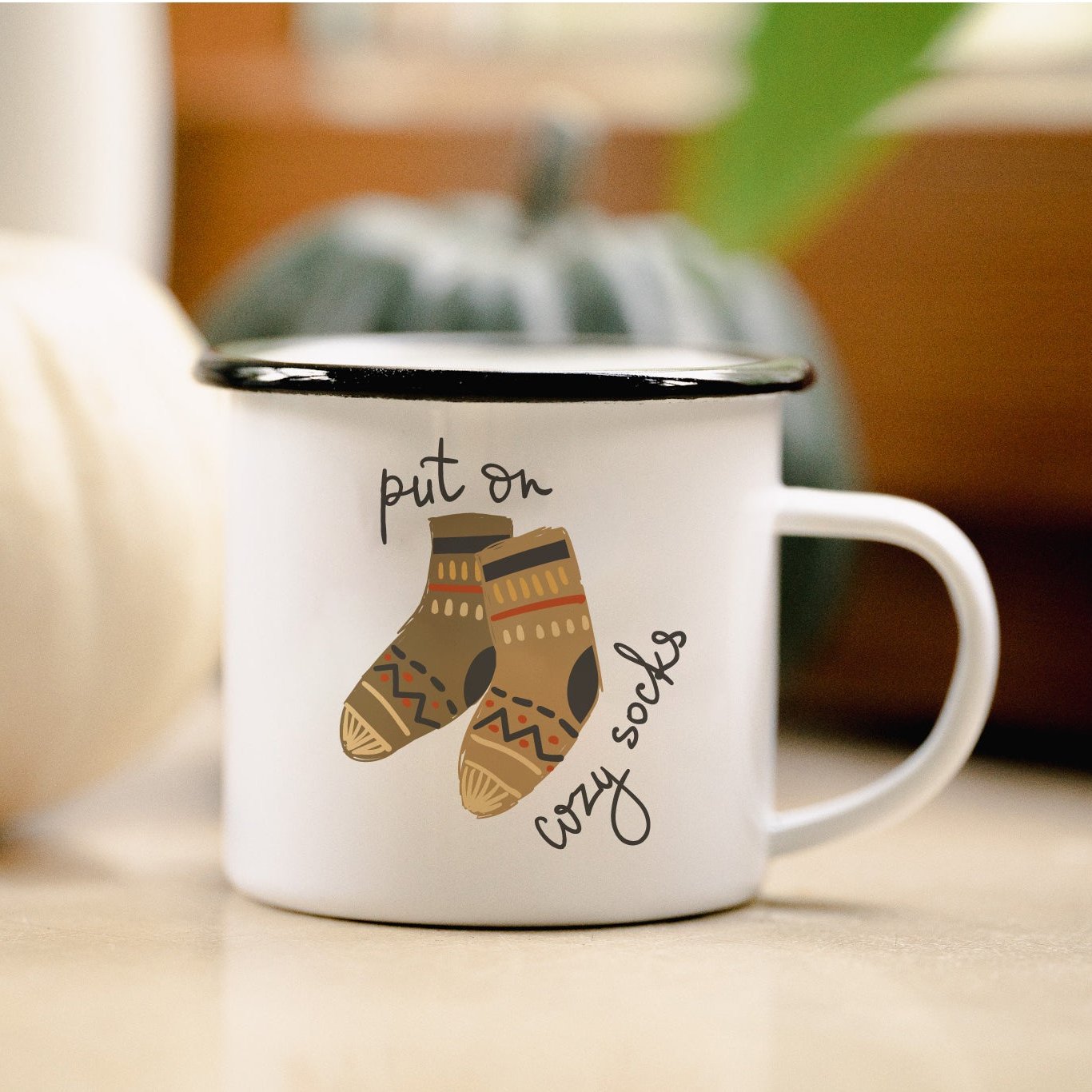 Emaille Tasse "Herbst"