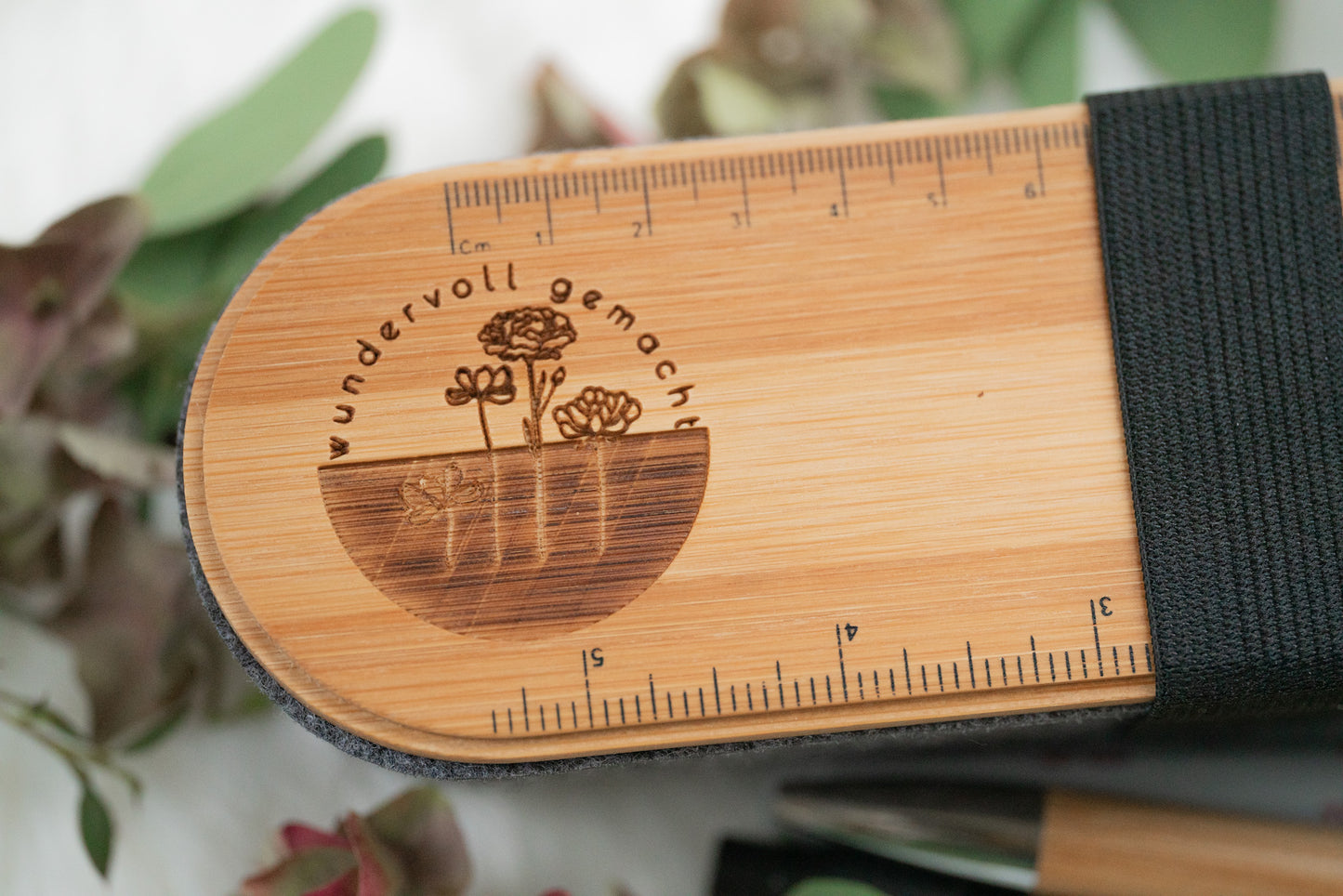 Filzetui mit Bambusdeckel