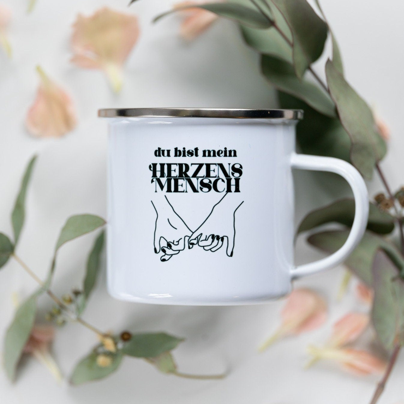 Emaille Tasse "Herzensmensch"