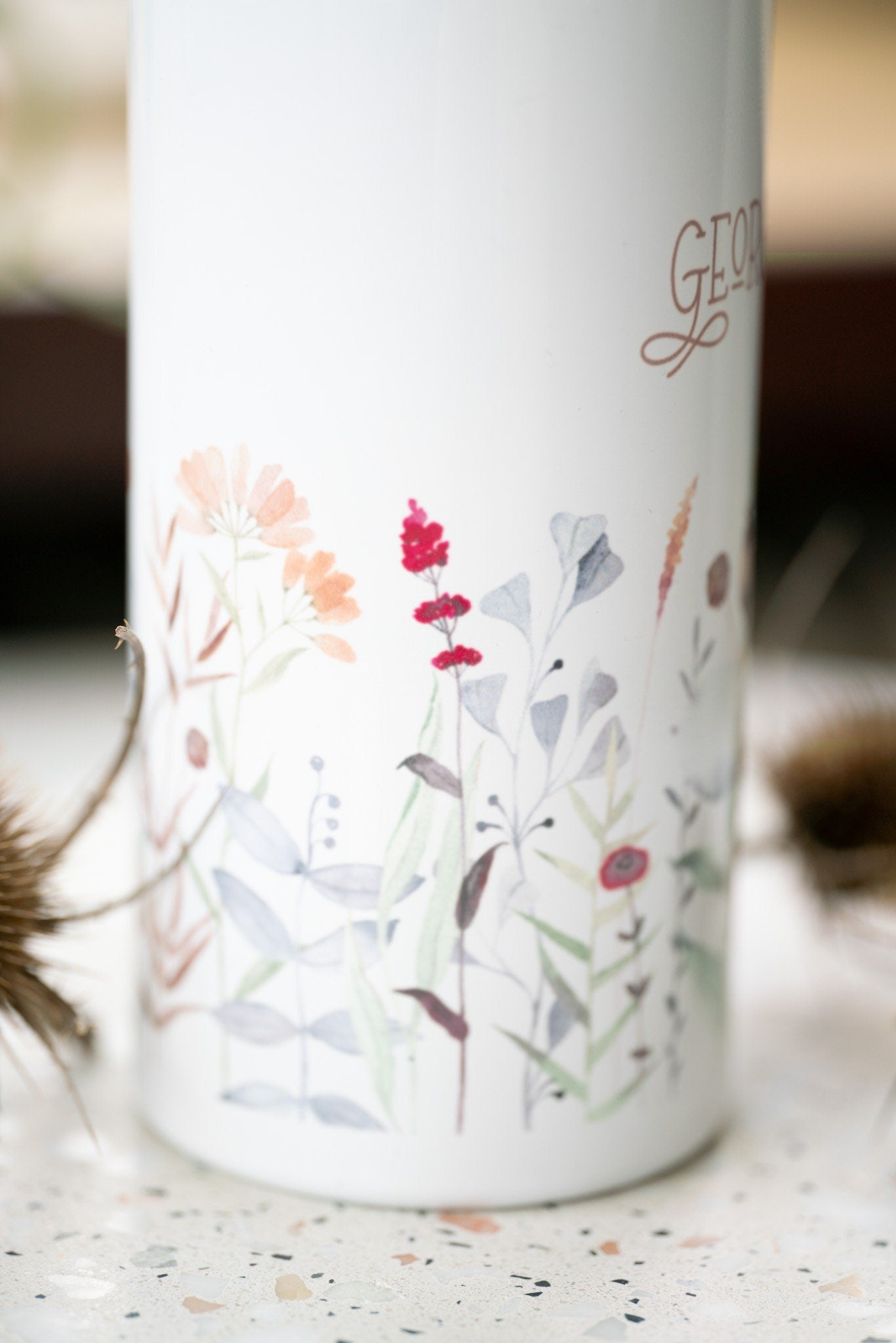 Edelstahl Trinkflasche "Florales Aquarell"
