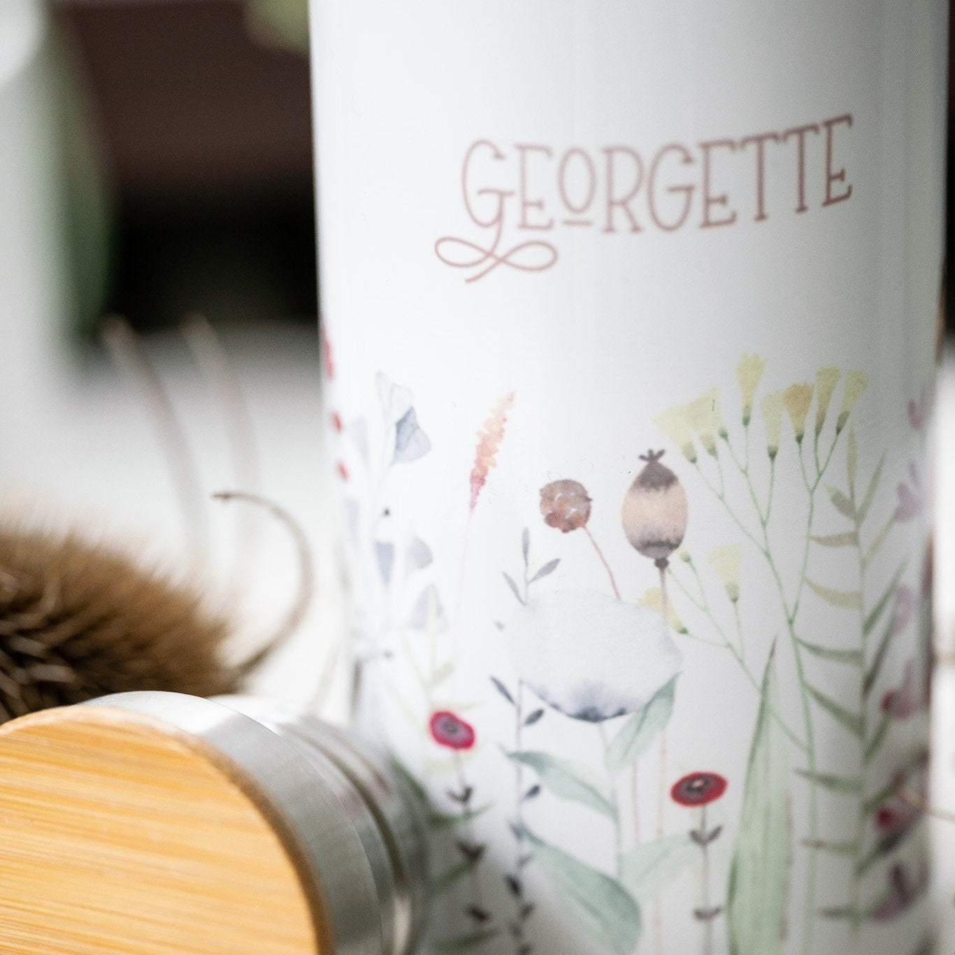 Edelstahl Trinkflasche "Florales Aquarell"