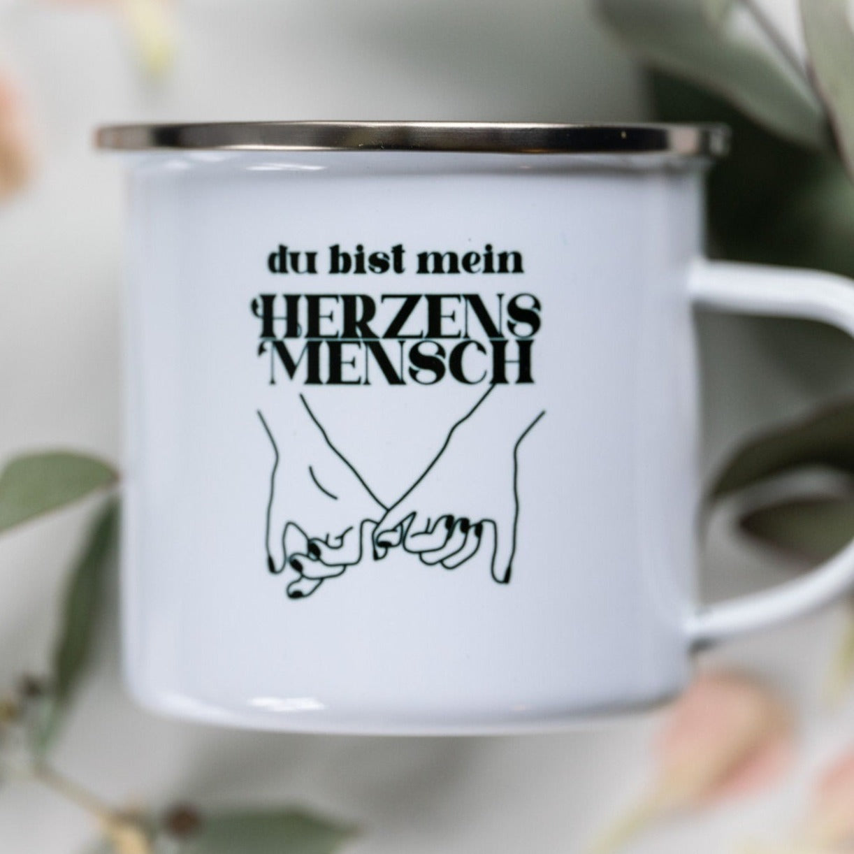 Emaille Tasse "Herzensmensch"