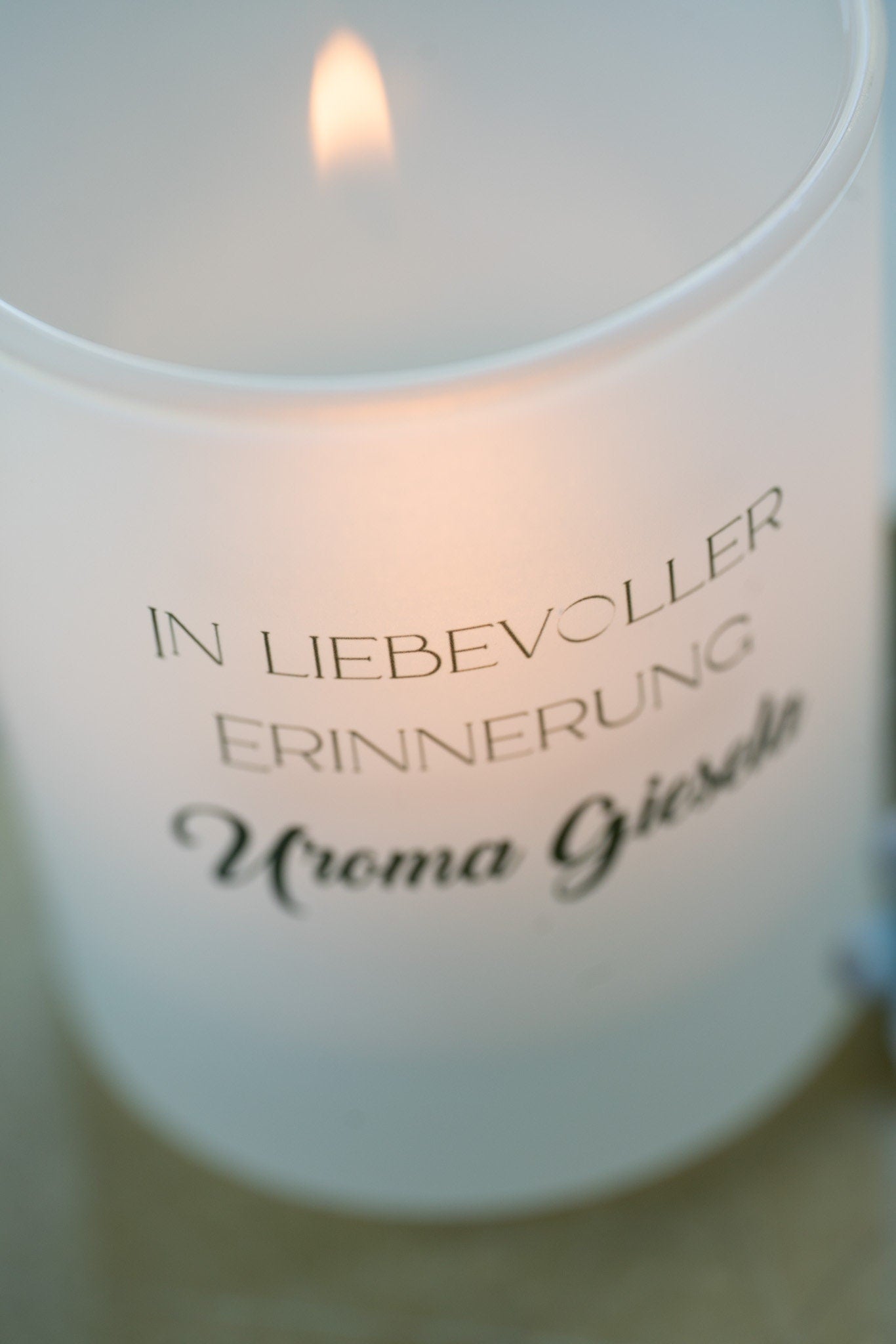 Personalisiertes Trauerlicht