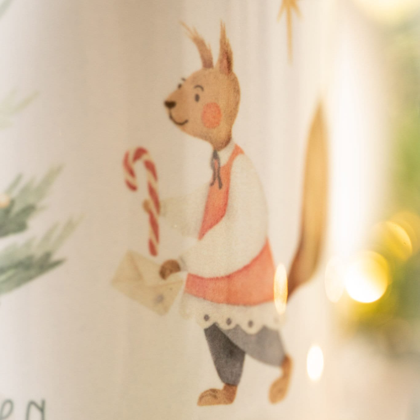 Keramik Tasse „Eichhörnchen Weihnachten"