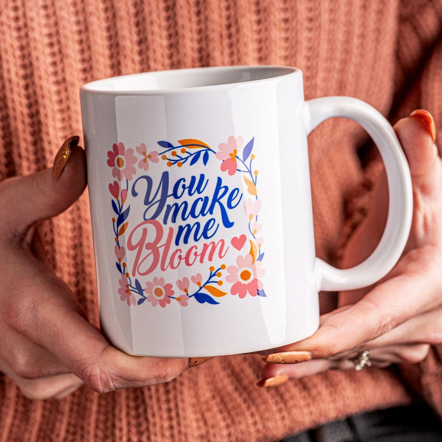 Keramiktasse „You make me Bloom“