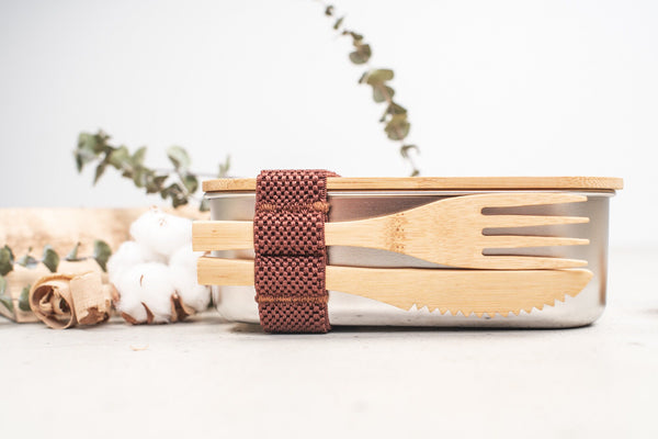 Brotdose "Handwerker" | Lunchbox | Edelstahlbox mit Bambusdeckel und deinem Wunschnamen