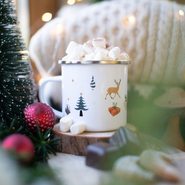 Emailletasse "wunderschöne Weihnachtszeit"