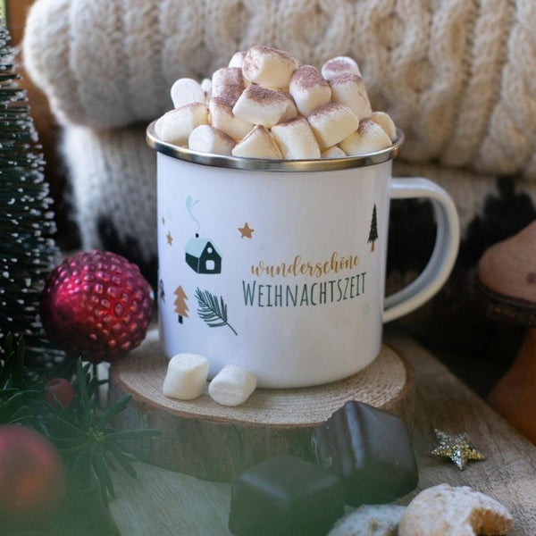 Emailletasse "wunderschöne Weihnachtszeit"