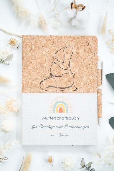 Mutterschaftsbuch | Notizbuch mit Stift aus Kork und deinem Wunschnamen