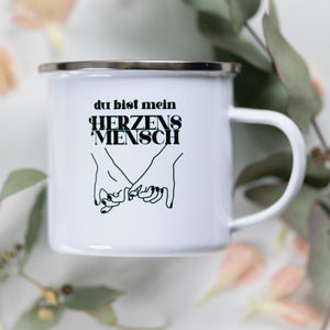 Emailletasse "Herzensmensch"