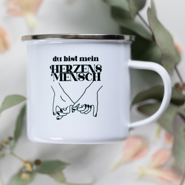 Emailletasse "Herzensmensch"