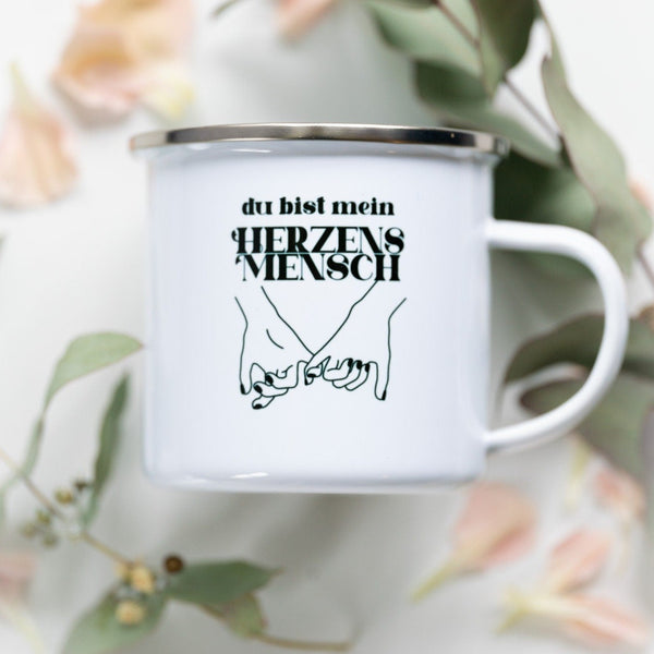 Emailletasse "Herzensmensch"