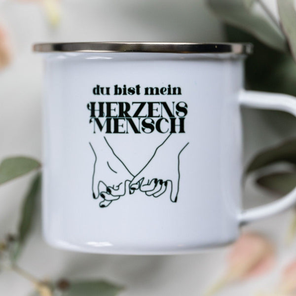 Emailletasse "Herzensmensch"