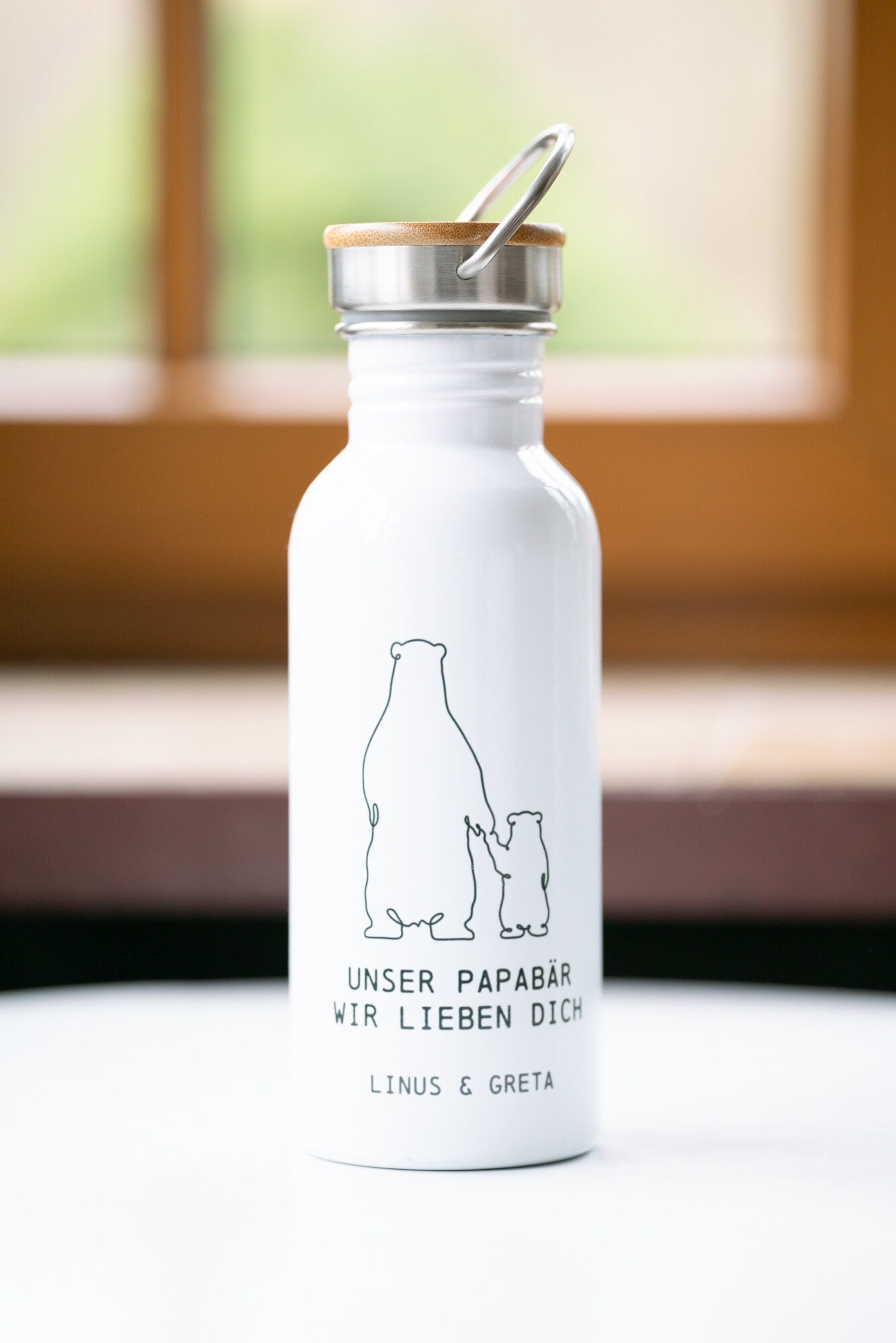 Edelstahl Trinkflasche "Papabär"