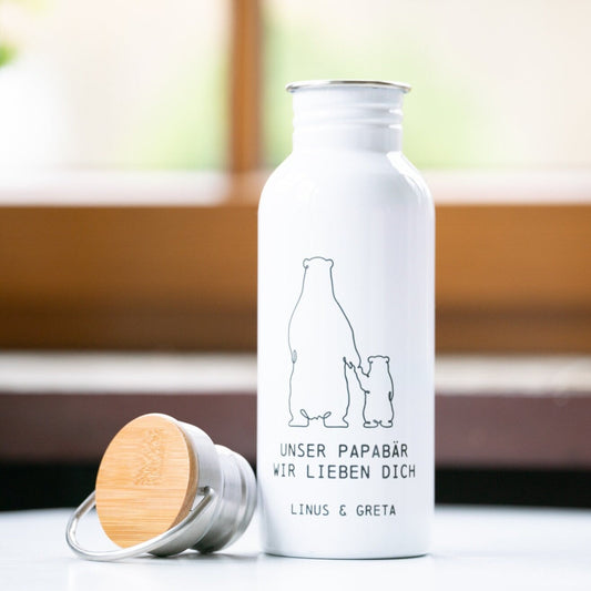 Edelstahl Trinkflasche "Papabär"