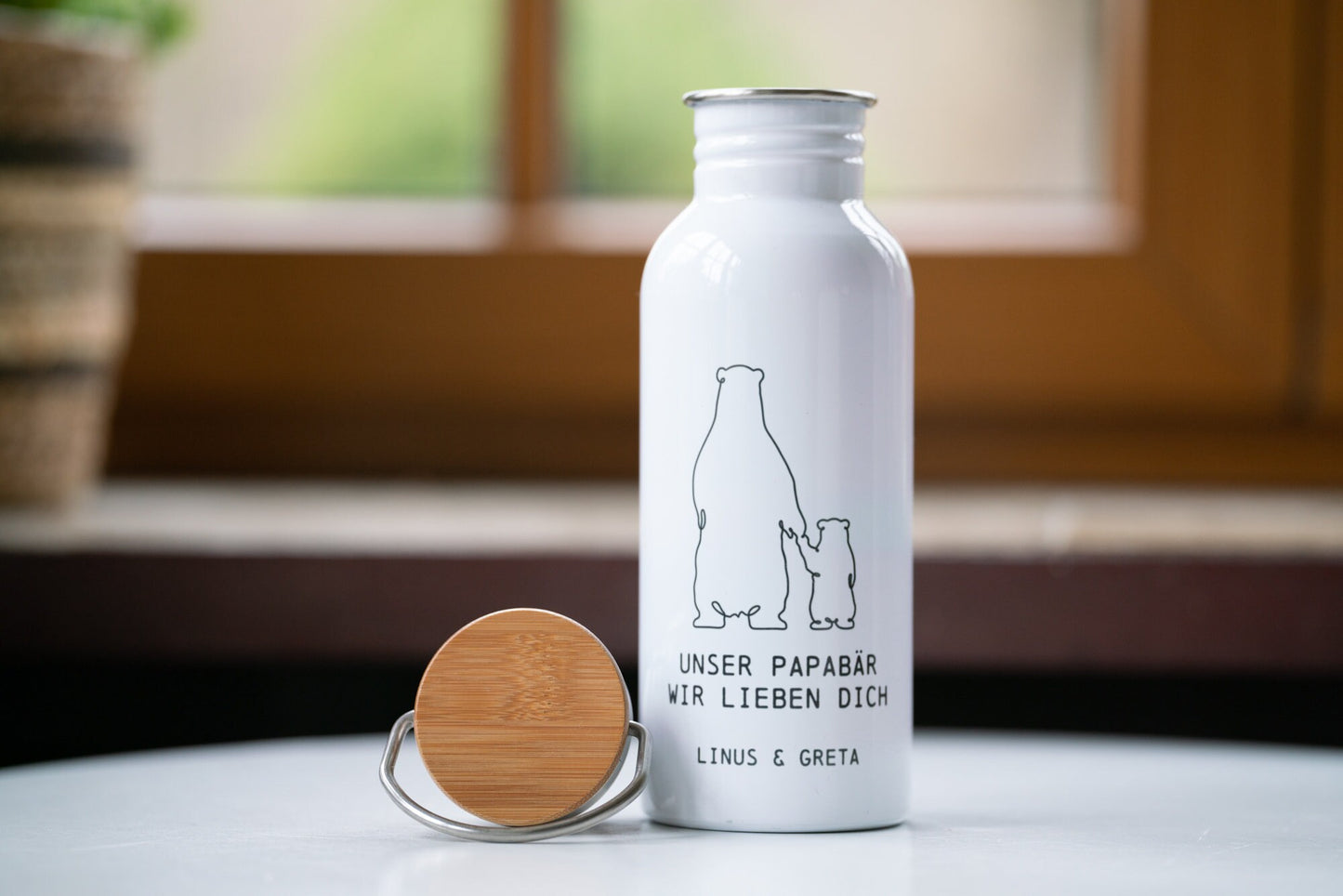 Edelstahl Trinkflasche "Papabär"