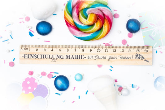 Holzlineal "Einschulung"
