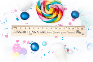 Lineal aus Holz 16cm Dekoration zur Einschulung, Tischdeko „ zur Erinnerung an die Einschulung“ Schulkind 23 2023