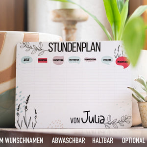 Stundenplan mit Wunschname
