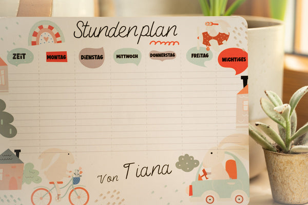 Stundenplan mit Wunschname