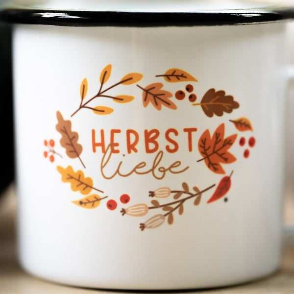 Emailletasse "Herbstliebe" oder "Pumpkin Season"