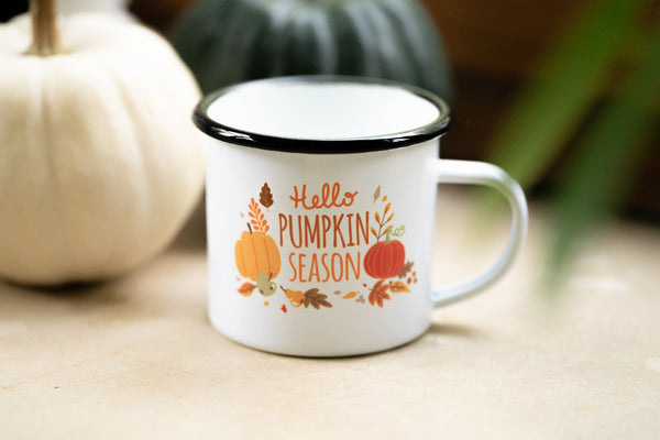 Emailletasse "Herbstliebe" oder "Pumpkin Season"