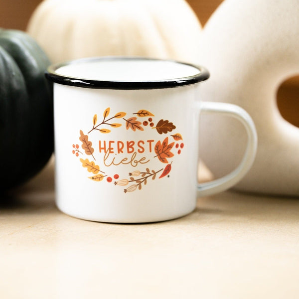 Emailletasse "Herbstliebe" oder "Pumpkin Season"