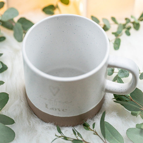 Steingut Tasse aus Keramik mit Coffee-Lasergravur