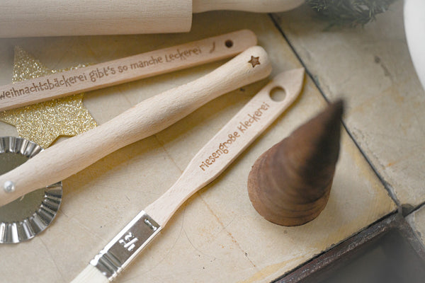 Plätzchenbackset für Kinder 4 teilig, Plätzchenrolle, Nudelholz mit deinem Wunschnamen, Geschenk für Kinder, In der Weihnachtsbäckerei