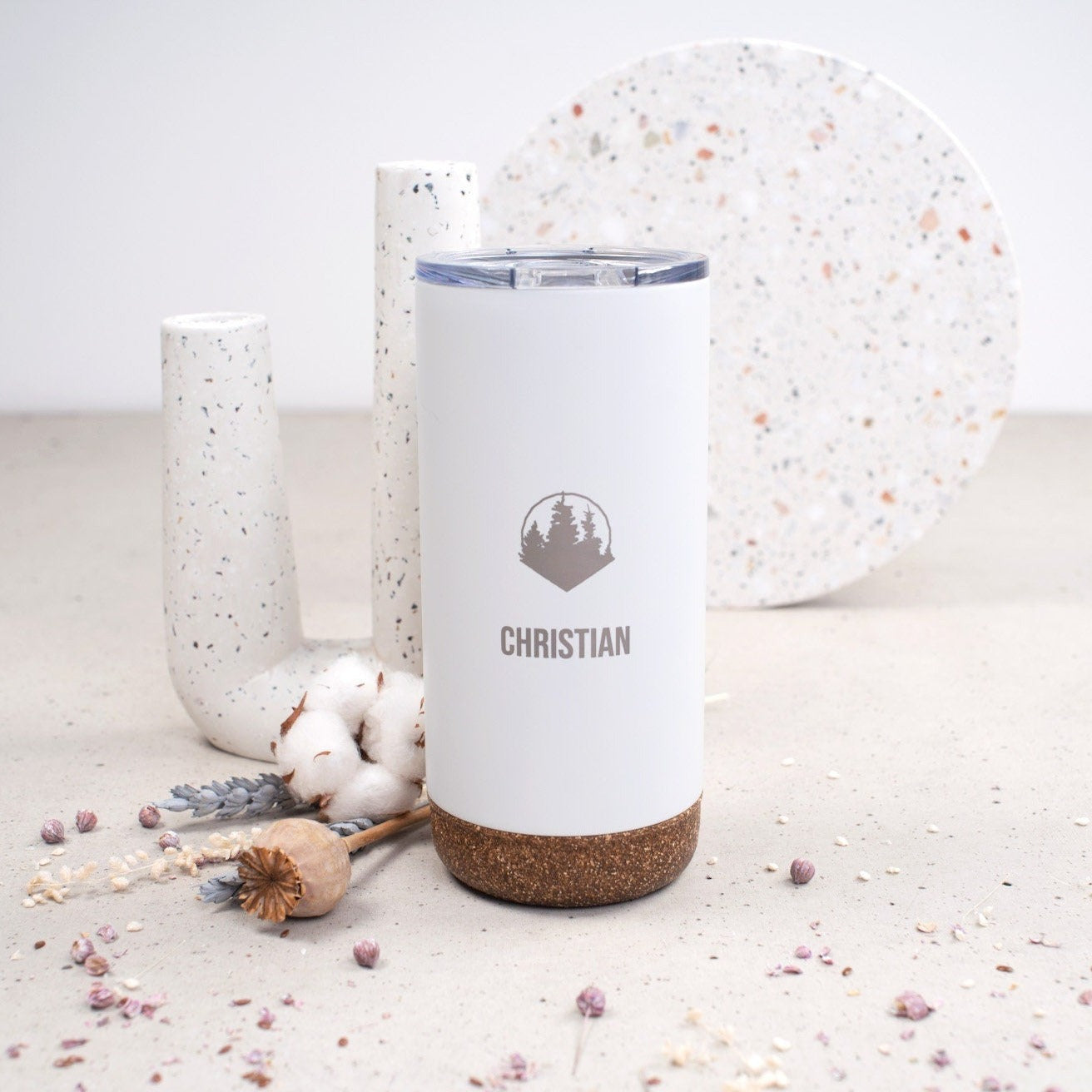 Doppelwandiger Edelstahl Becher mit deinem Wunschnamen, Vatertagsgeschenk