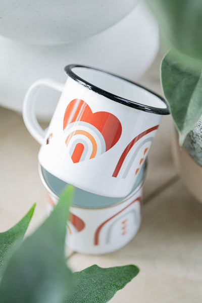 Emailletasse "Valentinstag", Valentinstagsgeschenk