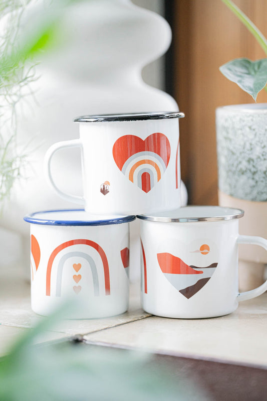 Emaille Tasse "Valentinstag"