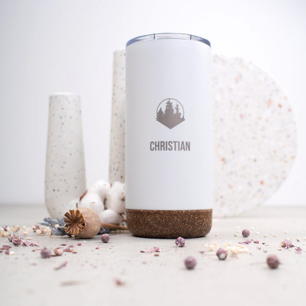 Doppelwandiger Edelstahl Becher mit deinem Wunschnamen, Vatertagsgeschenk