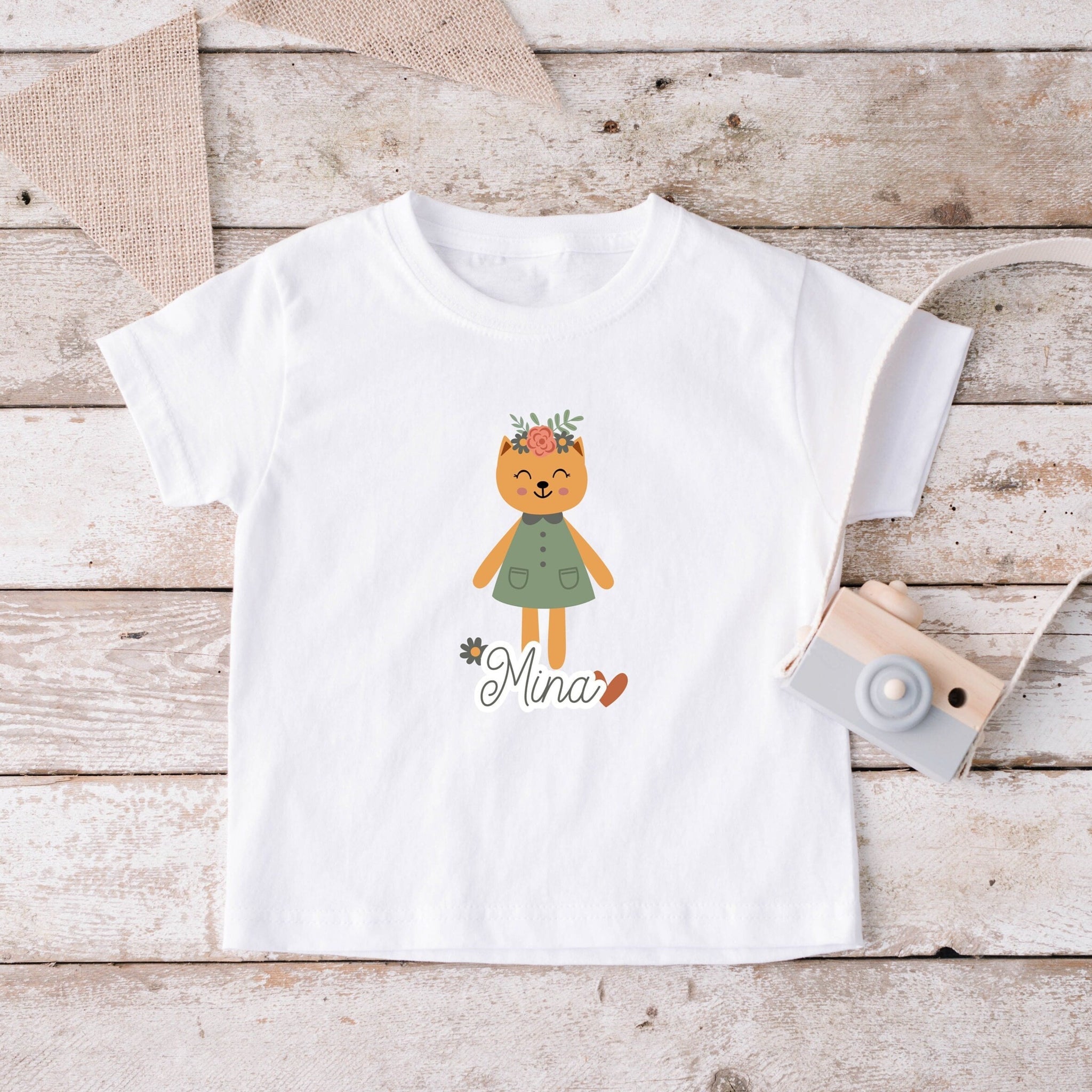 Katzenshirt für Kids mit individuellem Namensaufdruck