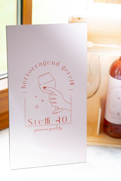 Weinkiste mit Wunschmotiv zum Geburtstag, Jubiläum, Festtag