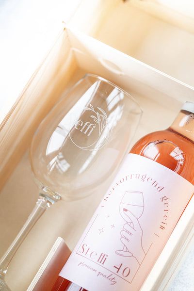 Weinkiste mit Wunschmotiv zum Geburtstag, Jubiläum, Festtag