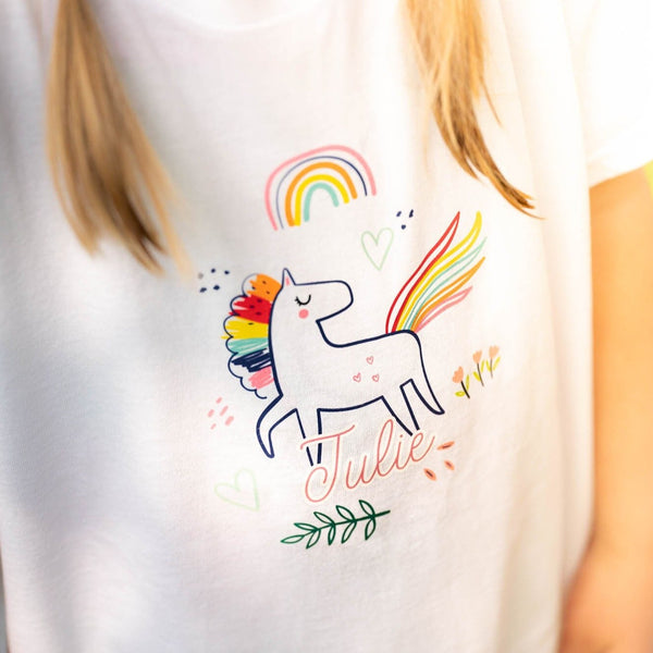 T-Shirt Einhornmotiv "Schulkind 2023" mit Wunschname