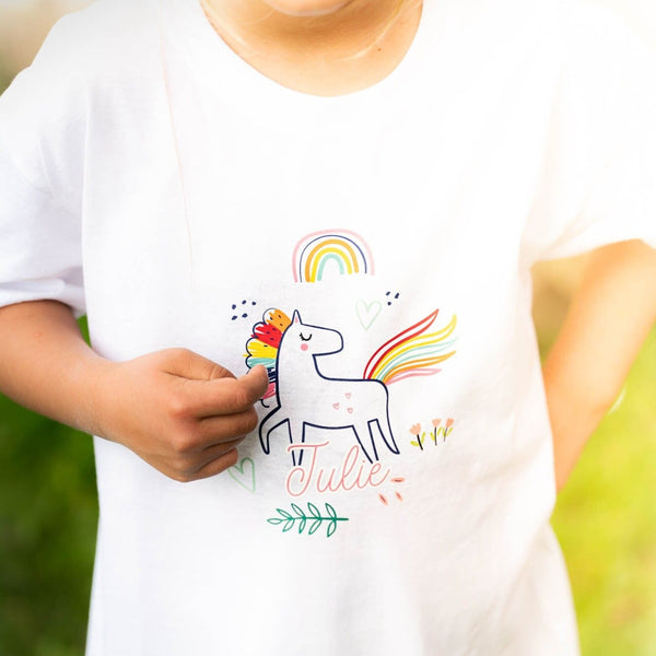 T-Shirt Einhornmotiv "Schulkind 2023" mit Wunschname