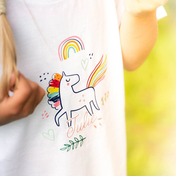T-Shirt Einhornmotiv "Schulkind 2023" mit Wunschname