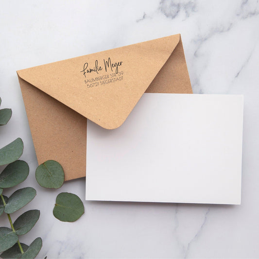 Personalisierter Adressstempel mit Stempelkissen