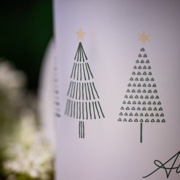 Glühweintasse "Weihnachtstannen" mit Wunschname