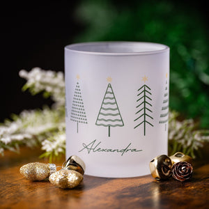 Glühweintasse "Weihnachtstannen" mit Wunschname