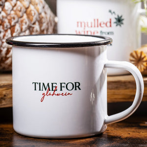 Emailletasse „Time for Glühwein/Glögg/mulled wine“