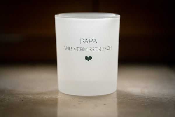 Trauerlicht "PAPA wir vermissen dich" optional mit Wunschtext