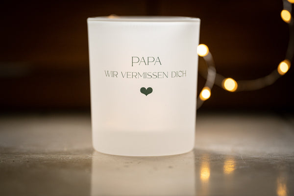 Trauerlicht "PAPA wir vermissen dich" optional mit Wunschtext