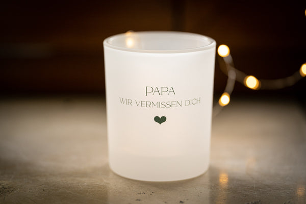 Trauerlicht "PAPA wir vermissen dich" optional mit Wunschtext